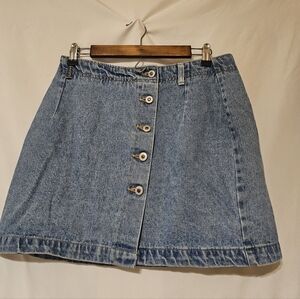 Denim Button-Front Skirt Vintage 13/14
